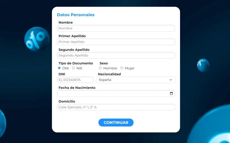 Registro Paston casino formulario